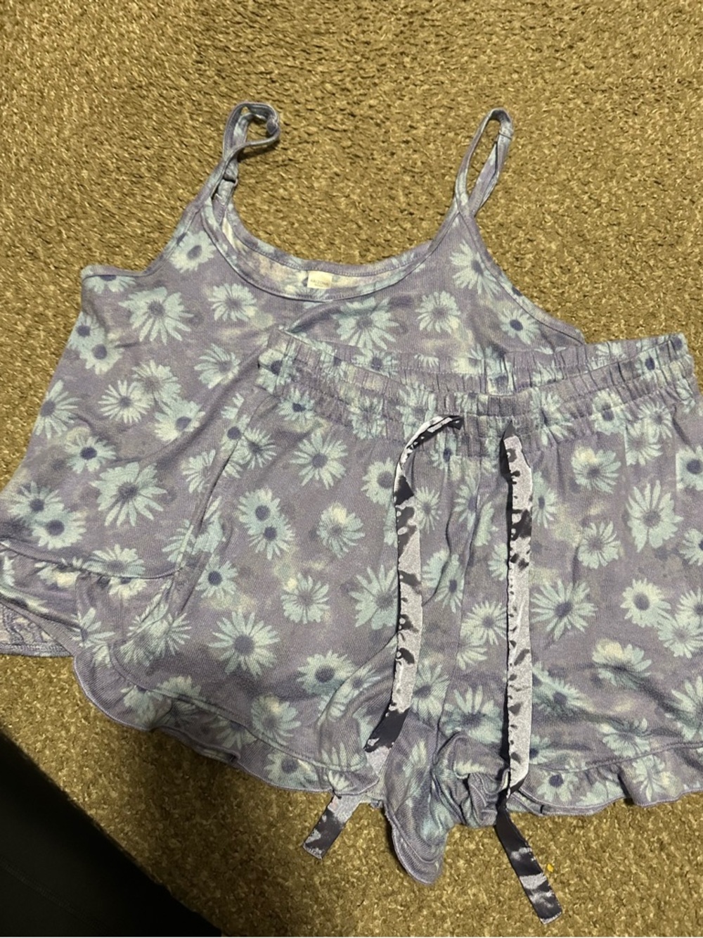 Arizona Jean Company Lavender Floral Cami & Shorts Pajama Set